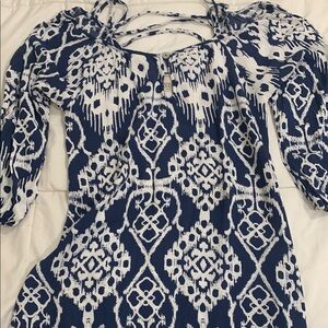 Blue and White Patterned Dress
